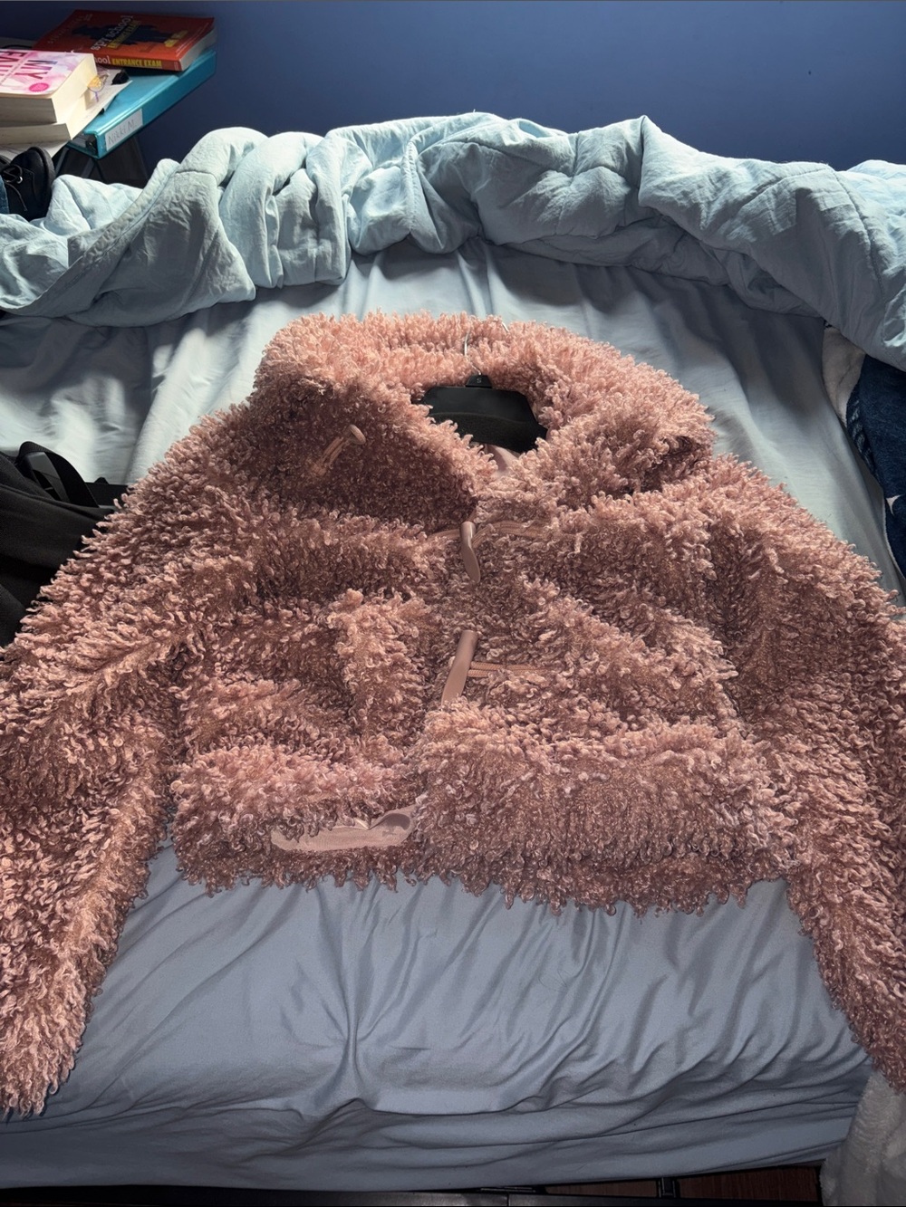 LC Lauren Conrad Dusty Pink Teddy Cropped Jacket